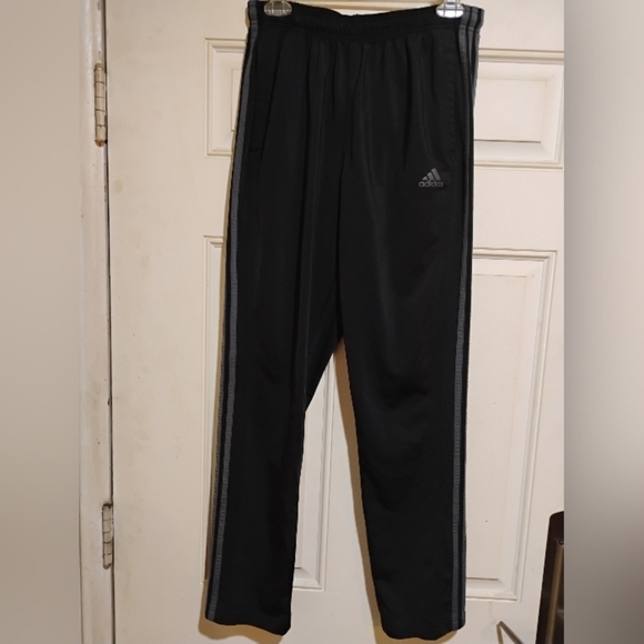 Adidas Three Stripe Zip Up Ankles Size Large Sweatpants - Picture 1 of 10
